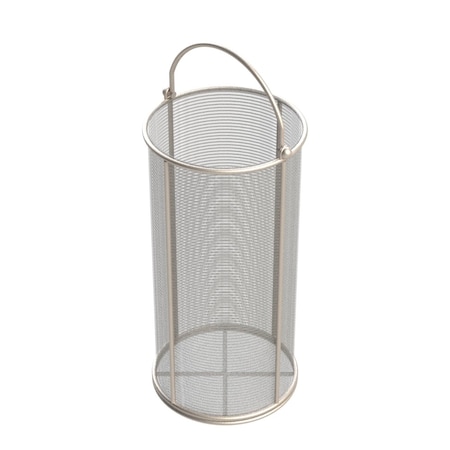 Anysizebasket Round Wire Mesh Basket: 6Dia. x 12H, 304 SS, 3/16 Rod Frame, Mesh: 30 x .012 TMT-060RND120-C30S